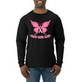 thumbnail image 1 of Wild Bobby, Butterfly Pink Ribbon Faith Hope Love, Breast Cancer Awareness, Men Long Sleeve Shirt, Black, Small, 1 of 5