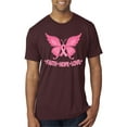 thumbnail image 1 of Wild Bobby, Butterfly Pink Ribbon Faith Hope Love, Breast Cancer Awareness, Men Premium Tri Blend Tee, Cardinal, XX-Large, 1 of 5