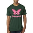 thumbnail image 1 of Wild Bobby, Butterfly Pink Ribbon Faith Hope Love, Breast Cancer Awareness, Men Premium Tri Blend Tee, Forest Green, Small, 1 of 5