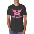 thumbnail image 1 of Wild Bobby, Butterfly Pink Ribbon Faith Hope Love, Breast Cancer Awareness, Men Premium Tri Blend Tee, Vintage Black, Large, 1 of 5