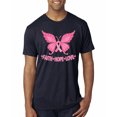 thumbnail image 1 of Wild Bobby, Butterfly Pink Ribbon Faith Hope Love, Breast Cancer Awareness, Men Premium Tri Blend Tee, Vintage Navy, XX-Large, 1 of 5