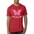 thumbnail image 1 of Wild Bobby, Butterfly Pink Ribbon Faith Hope Love, Breast Cancer Awareness, Men Premium Tri Blend Tee, Vintage Red, Large, 1 of 5