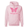 thumbnail image 1 of Wild Bobby, Butterfly Pink Ribbon Faith Hope Love, Breast Cancer Awareness, Unisex Graphic Hoodie Sweatshirt, Light Pink, XX-Large, 1 of 5