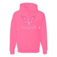 thumbnail image 1 of Wild Bobby, Butterfly Pink Ribbon Faith Hope Love, Breast Cancer Awareness, Unisex Graphic Hoodie Sweatshirt, Neon Pink, X-Large, 1 of 5