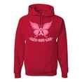 thumbnail image 1 of Wild Bobby, Butterfly Pink Ribbon Faith Hope Love, Breast Cancer Awareness, Unisex Graphic Hoodie Sweatshirt, Red, Medium, 1 of 5