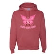 thumbnail image 1 of Wild Bobby, Butterfly Pink Ribbon Faith Hope Love, Breast Cancer Awareness, Unisex Graphic Hoodie Sweatshirt, Vintage Heather Red, XX-Large, 1 of 5