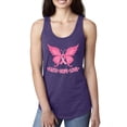 thumbnail image 1 of Wild Bobby, Butterfly Pink Ribbon Faith Hope Love, Breast Cancer Awareness, Women Racerback Tank Top, Purple Rush, Large, 1 of 5