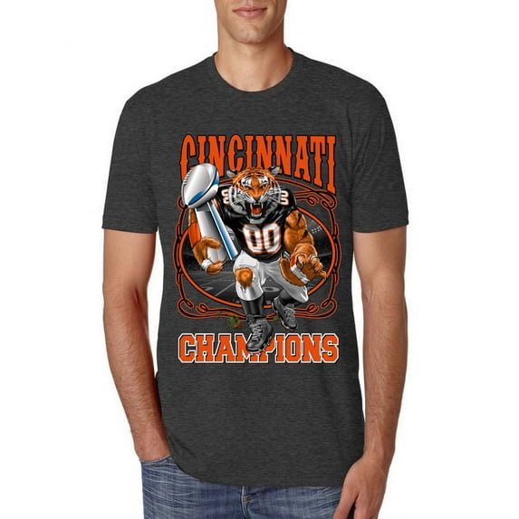 Wild Bobby CIN Fantasy Sports Men Premium Tri Blend Tee, Vintage Black, Large