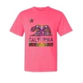 thumbnail image 1 of Wild Bobby, California Republic Bear Logo Retro Mandala Mosaic, Streetwear, Garment-Dyed Washed Look Short Sleeve T-Shirt, Neon Pink, Large, 1 of 3