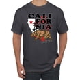 thumbnail image 1 of Wild Bobby, California Republic Cali Bear Pop Culture Men's Graphic T-Shirt, Charcoal, 5XL, 1 of 3