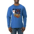 thumbnail image 1 of Wild Bobby, California Republic Cali Bear Pop Culture Mens Long Sleeve Shirt, Royal, Small, 1 of 3