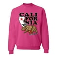 thumbnail image 1 of Wild Bobby, California Republic Cali Bear Pop Culture Unisex Crewneck Graphic Sweatshirt, Fuschia, 2XL, 1 of 3