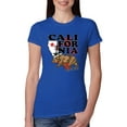 thumbnail image 1 of Wild Bobby, California Republic Cali Bear Pop Culture Womens Slim Fit Junior Tee, Royal, X-Large, 1 of 3