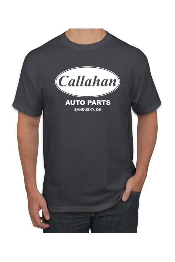 , Callahan Auto Parts Sandusky Ohio Retro 90s Funny Tommy Boy, Pop Culture, Men Graphic Tee, Charcoal, 5X-Large