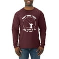 thumbnail image 1 of Wild Bobby, Can't Work Today My Arm Is In A Cast, Fishing, Men Long Sleeve Shirt, Maroon, 3X-Large, 1 of 5