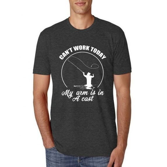 Wild Bobby, Can't Work Today My Arm Is In A Cast, Fishing, Men Premium Tri Blend Tee, Vintage Black, XX-Large