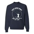 thumbnail image 1 of Wild Bobby, Can't Work Today My Arm Is In A Cast, Fishing, Unisex Crewneck Graphic Sweatshirt, Navy, Large, 1 of 5