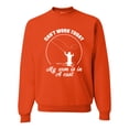 thumbnail image 1 of Wild Bobby, Can't Work Today My Arm Is In A Cast, Fishing, Unisex Crewneck Graphic Sweatshirt, Orange, Large, 1 of 5