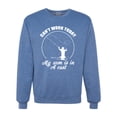 thumbnail image 1 of Wild Bobby, Can't Work Today My Arm Is In A Cast, Fishing, Unisex Crewneck Graphic Sweatshirt, Vintage Heather Blue, Medium, 1 of 5
