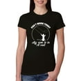 thumbnail image 1 of Wild Bobby, Can't Work Today My Arm Is In A Cast, Fishing, Women Slim Fit Junior Tee, Black, Small, 1 of 5