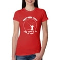 thumbnail image 1 of Wild Bobby, Can't Work Today My Arm Is In A Cast, Fishing, Women Slim Fit Junior Tee, Red, Medium, 1 of 5