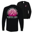 thumbnail image 1 of Wild Bobby Cancer Messed With the Wrong Girl Breast Cancer Awareness Front and Back Mens Long Sleeve Shirt, Black, Large, 1 of 5