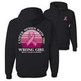 thumbnail image 1 of Wild Bobby Cancer Messed With the Wrong Girl Breast Cancer Awareness Front and Back Unisex Hoodie Sweatshirt, Black, Small, 1 of 5