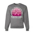 thumbnail image 1 of Wild Bobby Cancer Messed With the Wrong Girl Breast Cancer Awareness Unisex Crewneck Sweatshirt, Heather Grey, X-Large, 1 of 6