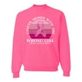 thumbnail image 1 of Wild Bobby Cancer Messed With the Wrong Girl Breast Cancer Awareness Unisex Crewneck Sweatshirt, Neon Pink, Large, 1 of 6