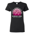 thumbnail image 1 of Wild Bobby Cancer Messed With the Wrong Girl Breast Cancer Awareness Women Graphic Tee, Black, Small, 1 of 6