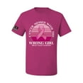thumbnail image 1 of Wild Bobby Cancer Messed With the Wrong Girl US Flag Breast Cancer Awareness Men Tee, Fuschia, Medium, 1 of 5
