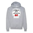 thumbnail image 1 of Wild Bobby, Catch Up with Jesus Funny Ketchup Bottle, Inspirational/Christian, Unisex Graphic Hoodie Sweatshirt, Heather Grey, Medium, 1 of 3