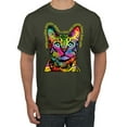 thumbnail image 1 of Cats Are Like Potato Chips Colorful Rainbow Cat Animal Lover Men's Graphic T-Shirt, Military Green, Large, 1 of 3