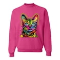 thumbnail image 1 of Cats Are Like Potato Chips Colorful Rainbow Cat Animal Lover Unisex Crewneck Graphic Sweatshirt, Fuschia, 2XL, 1 of 3