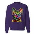 thumbnail image 1 of Cats Are Like Potato Chips Colorful Rainbow Cat Animal Lover Unisex Crewneck Graphic Sweatshirt, Purple, Small, 1 of 3