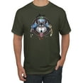 thumbnail image 1 of Wild Bobby, Celtic Wolf, Animal Lover, Men Graphic Tees, Military Green, Small, 1 of 3