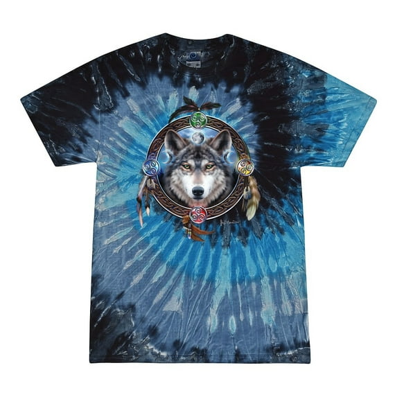 Wild Bobby, Celtic Wolf, Animal Lover, Tie-Dye Tees, Evening Sky, Medium