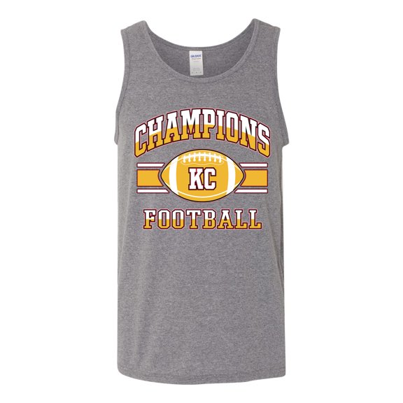 Wild Bobby Champions Kansas Football Fan Sports Men Graphic Tank Top, Heather Grey, Small