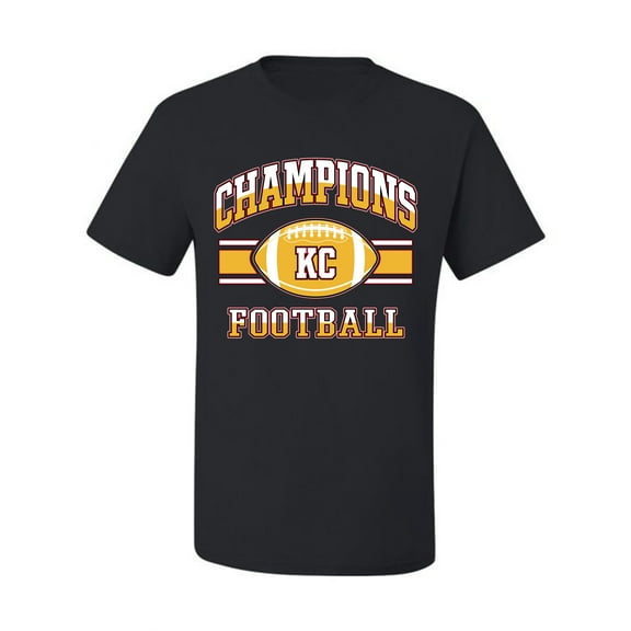 Wild Bobby Champions Kansas Football Fan Sports Men Graphic Tee, Black, Small