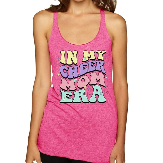 Wild Bobby Cheer Mom Era Women Tri-Blend Racerback Tank Top