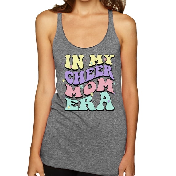Wild Bobby Cheer Mom Era Women Tri-Blend Racerback Tank Top
