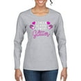 thumbnail image 1 of Wild Bobby, Cheer So Hard I Sweat Glitter Cheerleading Gift Team Squad, Pop Culture, Women Graphic Long Sleeve Tee, Heather Grey, Medium, 1 of 4