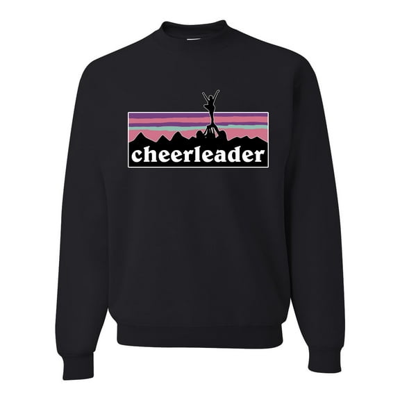 Wild Bobby Cheerleader Silhouette Girl Sports Unisex Crewneck Graphic Sweatshirt, Black, Small