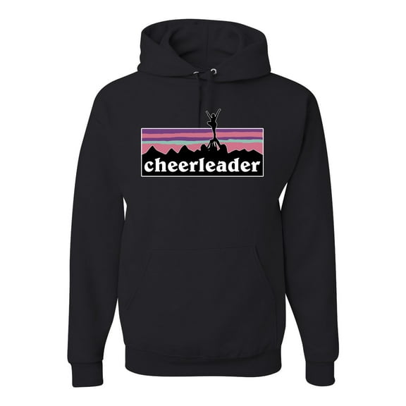 Wild Bobby Cheerleader Silhouette Girl Sports Unisex Graphic Hoodie Sweatshirt, Black, Small