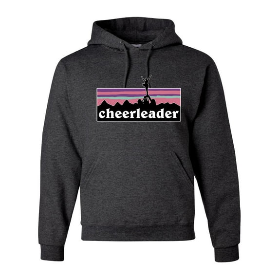 Wild Bobby Cheerleader Silhouette Girl Sports Unisex Graphic Hoodie Sweatshirt, Heather Black, Medium