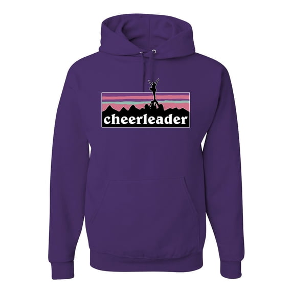 Wild Bobby Cheerleader Silhouette Girl Sports Unisex Graphic Hoodie Sweatshirt, Purple, X-Large