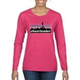 thumbnail image 1 of Wild Bobby Cheerleader Silhouette Girl Sports Women Graphic Long Sleeve Tee, Fuschia, X-Large, 1 of 5