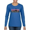 thumbnail image 1 of Wild Bobby Cheerleader Silhouette Girl Sports Women Graphic Long Sleeve Tee, Royal, X-Large, 1 of 5