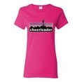 thumbnail image 1 of Wild Bobby Cheerleader Silhouette Girl Sports Women Graphic Tee, Fuschia, XX-Large, 1 of 5