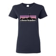 thumbnail image 1 of Wild Bobby Cheerleader Silhouette Girl Sports Women Graphic Tee, Navy, Small, 1 of 5
